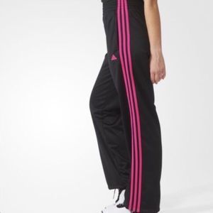 Adidas track pants joggers sweatpants grey pink medium womens